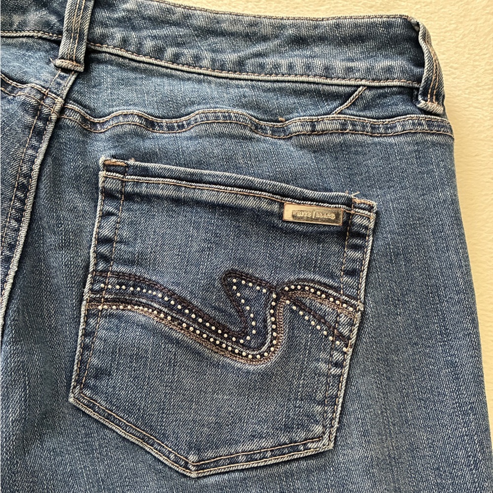 White House Black Market Blanc Crop Jeans 4 Blue Straight Leg Denim WHBM Casual - Picture 14 of 16